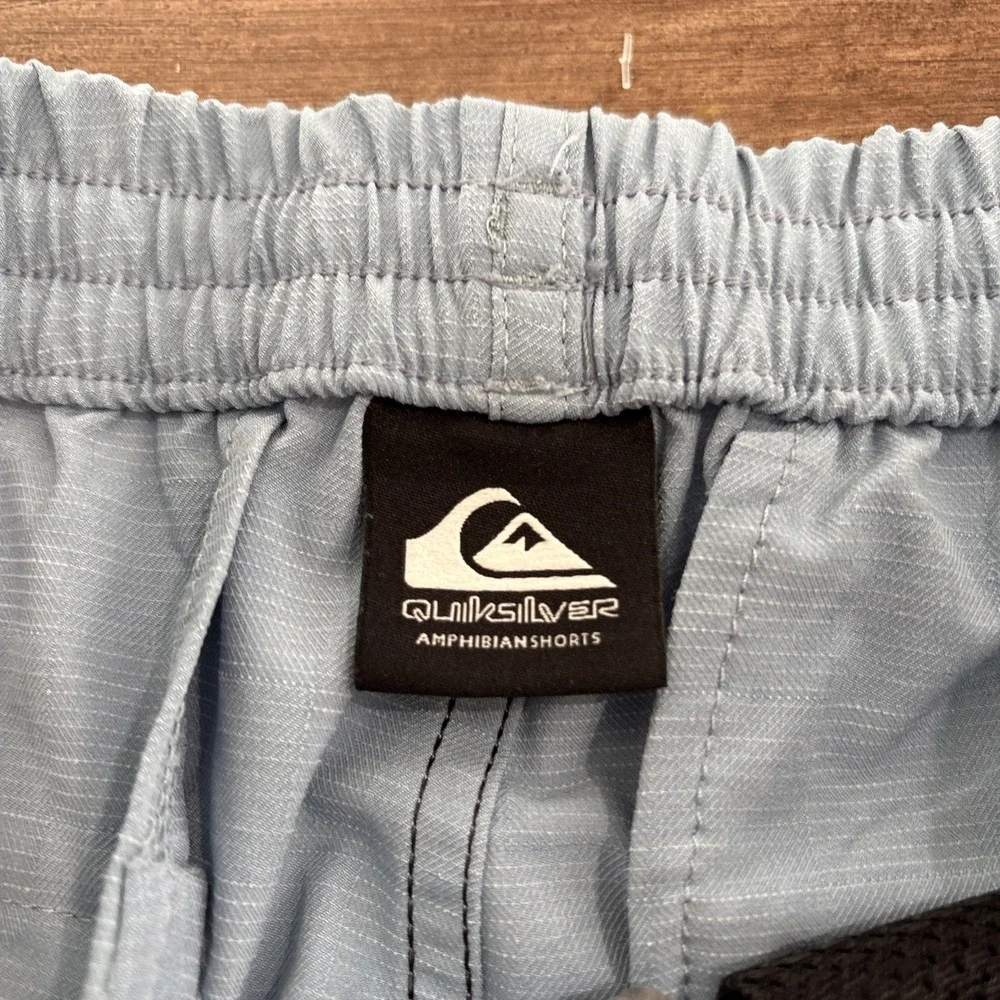 Quiksilver Amphibian Shorts Mens Size S Pale Blue Surf Sail Swim Shorts